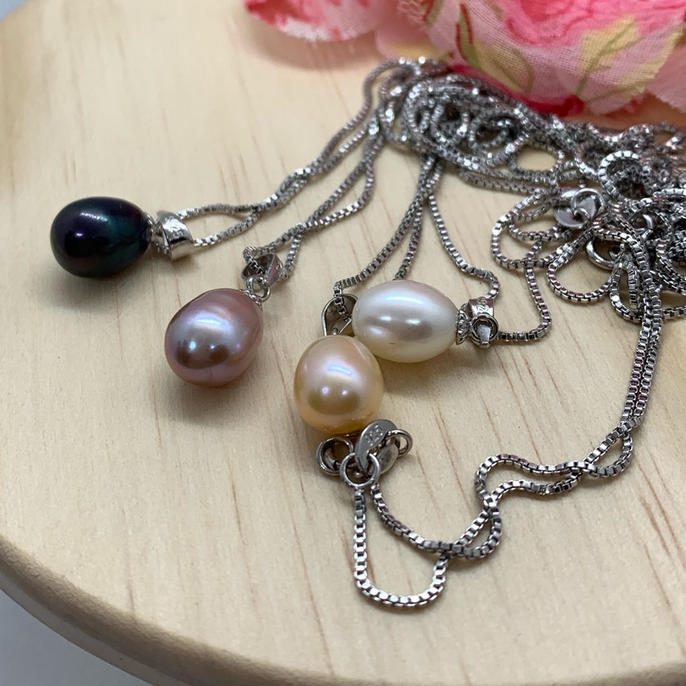 Freshwater Pearl Sterling Silver 925 Necklace - Picture 6 of 7